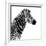 Low Poly Safari Art - Zebra Profile - White edition II-Philippe Hugonnard-Framed Art Print