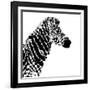 Low Poly Safari Art - Zebra Profile - White edition II-Philippe Hugonnard-Framed Art Print