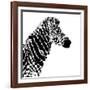 Low Poly Safari Art - Zebra Profile - White edition II-Philippe Hugonnard-Framed Art Print