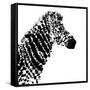 Low Poly Safari Art - Zebra Profile - White edition II-Philippe Hugonnard-Framed Stretched Canvas