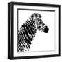 Low Poly Safari Art - Zebra Profile - White edition II-Philippe Hugonnard-Framed Art Print