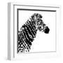 Low Poly Safari Art - Zebra Profile - White edition II-Philippe Hugonnard-Framed Art Print