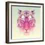 Low Poly Vector Animal Illustration. Polygonal Tiger Graphic Design.-Kundra-Framed Art Print