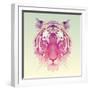 Low Poly Vector Animal Illustration. Polygonal Tiger Graphic Design.-Kundra-Framed Art Print