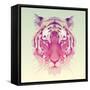 Low Poly Vector Animal Illustration. Polygonal Tiger Graphic Design.-Kundra-Framed Stretched Canvas