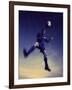 Low Section View of a Soccer Player Jumping in Mid Air to Head a Soccer Ball-null-Framed Photographic Print