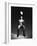 Low Section View of a Soccer Player Jumping in Mid Air to Head a Soccer Ball-null-Framed Photographic Print