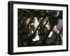 Low Section View of People Running on Treadmills in a Gym-null-Framed Premium Photographic Print