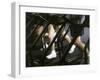 Low Section View of People Running on Treadmills in a Gym-null-Framed Premium Photographic Print