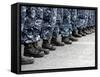 Low Section View of Sailors Forming Ranks for an Award Ceremony-Stocktrek Images-Framed Stretched Canvas