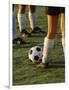 Low Section View of Soccer Players Feet and a Soccer Ball-null-Framed Photographic Print