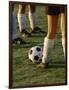 Low Section View of Soccer Players Feet and a Soccer Ball-null-Framed Photographic Print