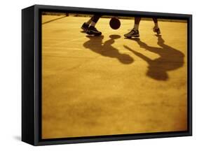 Low Section View of Two People Playing Basketball-null-Framed Stretched Canvas