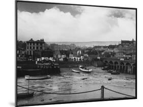 Low Tide at Folkestone Harbour, Kent, England on Rather a Dreary Old Day-null-Mounted Photographic Print