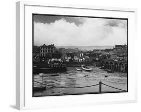 Low Tide at Folkestone Harbour, Kent, England on Rather a Dreary Old Day-null-Framed Photographic Print