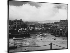 Low Tide at Folkestone Harbour, Kent, England on Rather a Dreary Old Day-null-Stretched Canvas