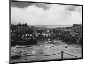 Low Tide at Folkestone Harbour, Kent, England on Rather a Dreary Old Day-null-Mounted Photographic Print