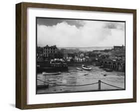 Low Tide at Folkestone Harbour, Kent, England on Rather a Dreary Old Day-null-Framed Premium Photographic Print