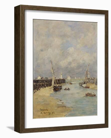 Low Tide at Trouville, 1895-Eugène Boudin-Framed Giclee Print