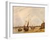 Low Tide, Calais watercolor-Francois Louis Thomas Francia-Framed Giclee Print