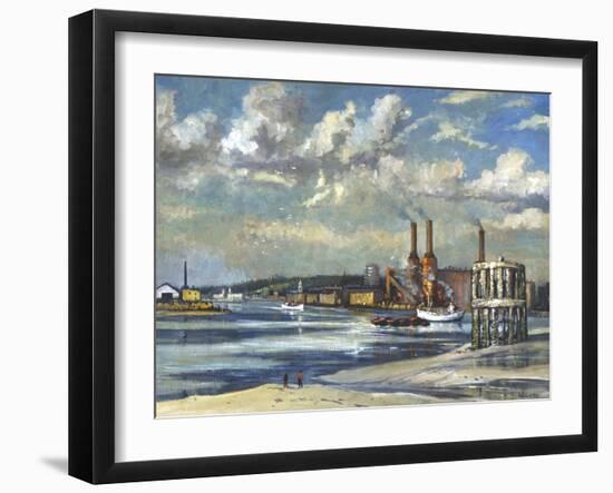 Low Tide, Deptford, 1972-RCD Lowry-Framed Giclee Print