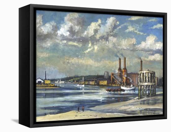 Low Tide, Deptford, 1972-RCD Lowry-Framed Stretched Canvas