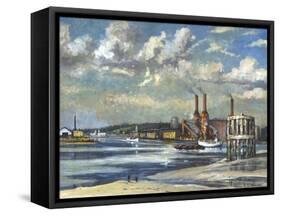 Low Tide, Deptford, 1972-RCD Lowry-Framed Stretched Canvas