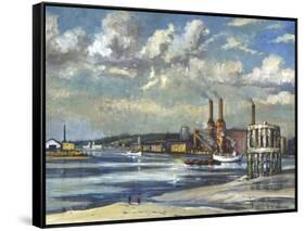 Low Tide, Deptford, 1972-RCD Lowry-Framed Stretched Canvas