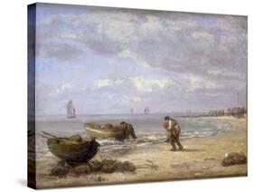 Low Tide Near Honfleur-Eugène Boudin-Stretched Canvas