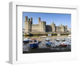 Low Tide on River Seiont at Caernarfon Castle, UNESCO World Heritage Site, Gwynedd, Wales, UK-Chris Hepburn-Framed Photographic Print