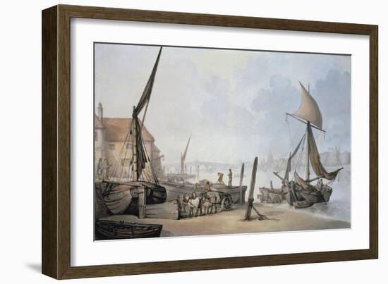 Low Tide on the Thames-Thomas Rowlandson-Framed Giclee Print