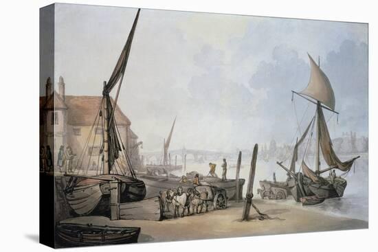 Low Tide on the Thames-Thomas Rowlandson-Stretched Canvas