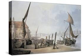 Low Tide on the Thames-Thomas Rowlandson-Stretched Canvas