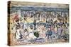 Low Tide, Revere Beach, C.1910-11-Maurice Brazil Prendergast-Stretched Canvas