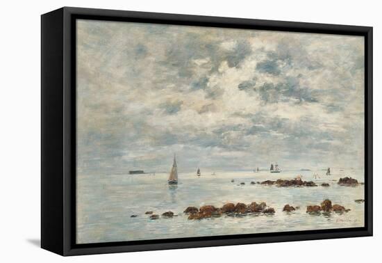 Low Tide, Saint Vaast La Hougue, 1892-Eugène Boudin-Framed Stretched Canvas