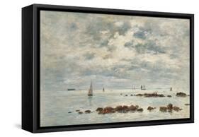 Low Tide, Saint Vaast La Hougue, 1892-Eugène Boudin-Framed Stretched Canvas