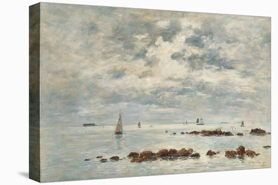 Low Tide, Saint Vaast La Hougue, 1892-Eugène Boudin-Stretched Canvas