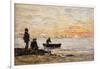 Low Tide - Shore and Fishermen at Sunset; Maree Basse - Rivage Et Pecheurs Au Coucher Du Soleil,…-Eugène Boudin-Framed Giclee Print