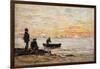 Low Tide - Shore and Fishermen at Sunset; Maree Basse - Rivage Et Pecheurs Au Coucher Du Soleil,…-Eugène Boudin-Framed Giclee Print