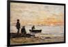 Low Tide - Shore and Fishermen at Sunset; Maree Basse - Rivage Et Pecheurs Au Coucher Du Soleil,…-Eugène Boudin-Framed Giclee Print