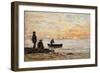 Low Tide - Shore and Fishermen at Sunset; Maree Basse - Rivage Et Pecheurs Au Coucher Du Soleil,…-Eugène Boudin-Framed Giclee Print