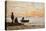 Low Tide - Shore and Fishermen at Sunset-Eugène Boudin-Stretched Canvas