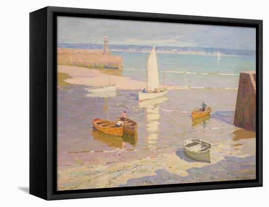 Low Tide, St Ives, Cornwall, C.1934-Terrick Williams-Framed Stretched Canvas
