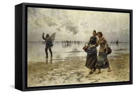 Low Tide-August Wilhelm Nikolaus Hagborg-Framed Stretched Canvas