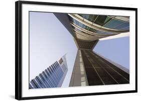 Low View of the Emirates Towers, Shiekh Zayad Road, Dubai, United Arab Emirates, Middle East-Gavin Hellier-Framed Photographic Print