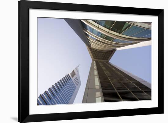 Low View of the Emirates Towers, Shiekh Zayad Road, Dubai, United Arab Emirates, Middle East-Gavin Hellier-Framed Photographic Print