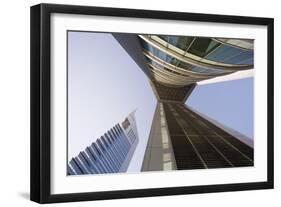 Low View of the Emirates Towers, Shiekh Zayad Road, Dubai, United Arab Emirates, Middle East-Gavin Hellier-Framed Photographic Print