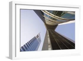 Low View of the Emirates Towers, Shiekh Zayad Road, Dubai, United Arab Emirates, Middle East-Gavin Hellier-Framed Photographic Print