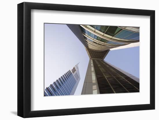 Low View of the Emirates Towers, Shiekh Zayad Road, Dubai, United Arab Emirates, Middle East-Gavin Hellier-Framed Photographic Print