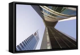 Low View of the Emirates Towers, Shiekh Zayad Road, Dubai, United Arab Emirates, Middle East-Gavin Hellier-Framed Stretched Canvas